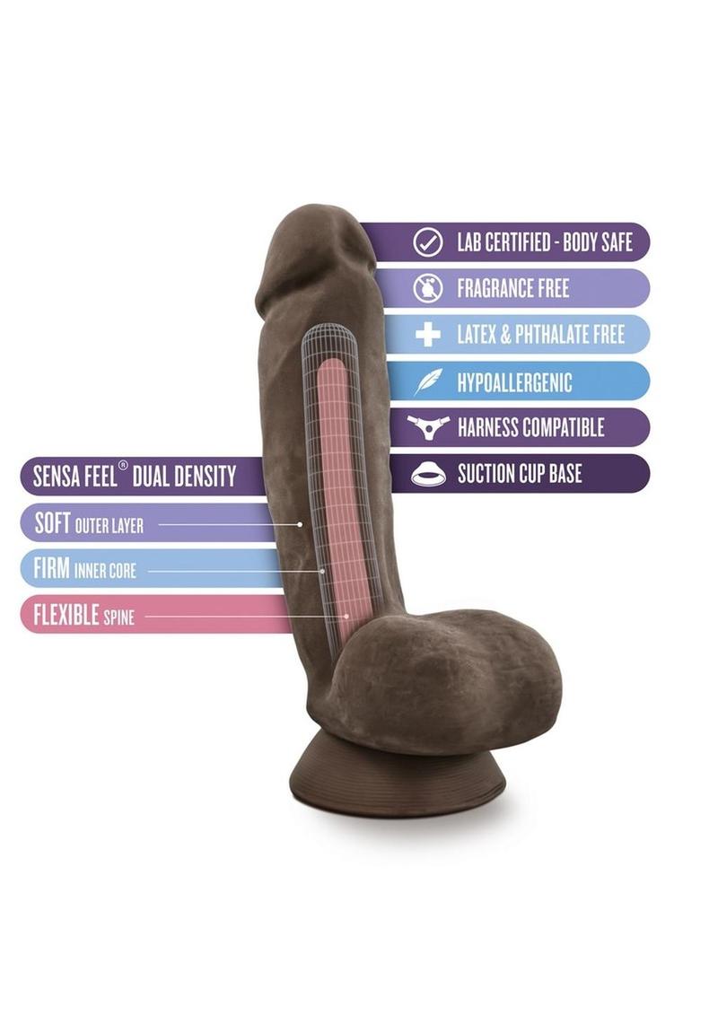 Au Naturel Jerome Realistic Dildo Waterproof Brown 8.75 Inch