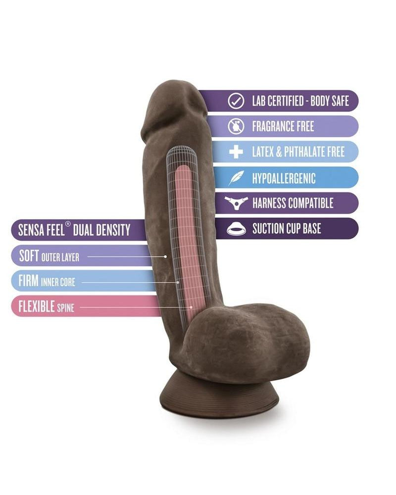 Au Naturel Jerome Realistic Dildo Waterproof Brown 8.75 Inch