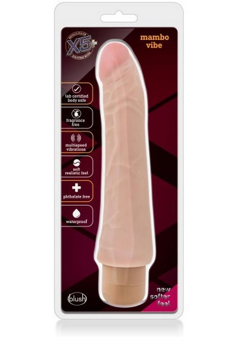 X5 Mambo Vibe Realistic Vibrator Waterproof Beige 8 Inch