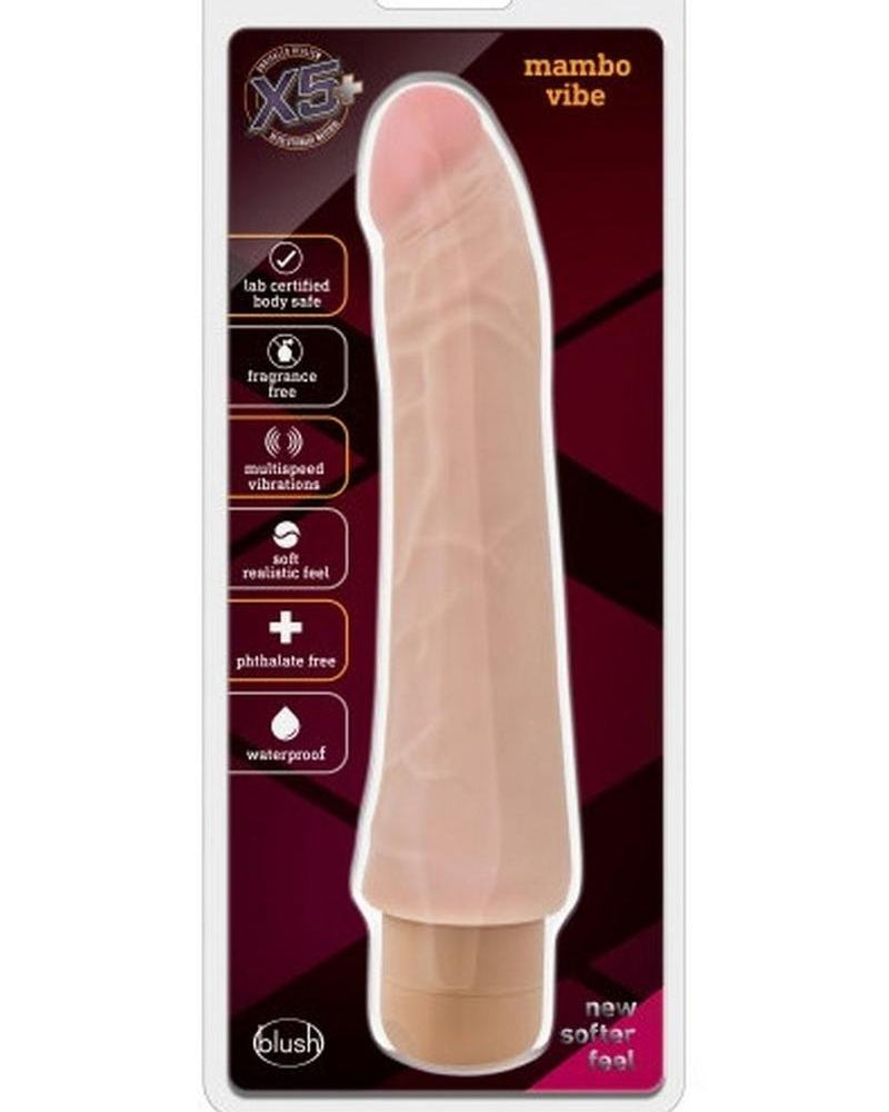 Vibrador realista X5 Mambo Vibe resistente al agua de color beige de 8 pulgadas