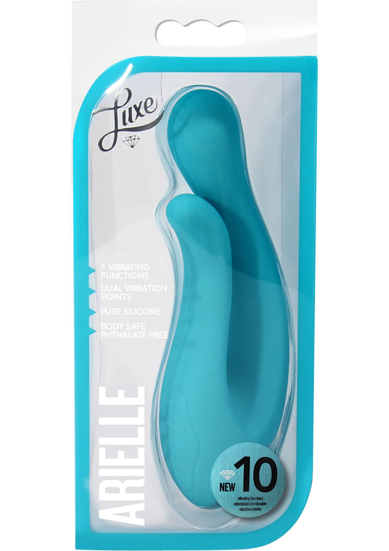 Luxe Ariella Silicone Dual Vibe Blue 6.5 Inch