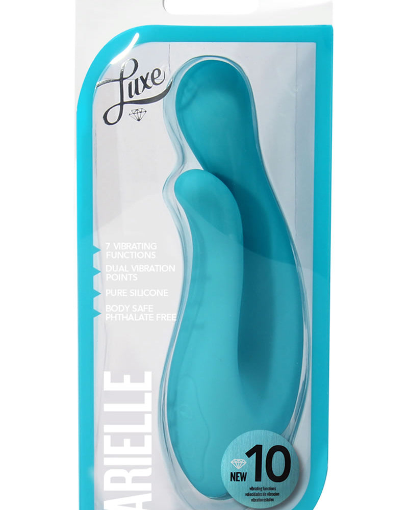 Luxe Ariella Vibrador doble de silicona azul de 6,5 pulgadas