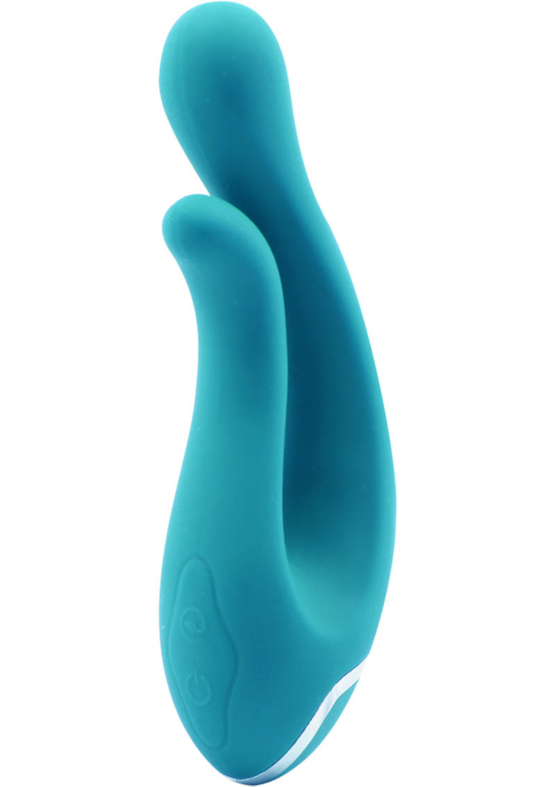 Luxe Ariella Silicone Dual Vibe Blue 6.5 Inch