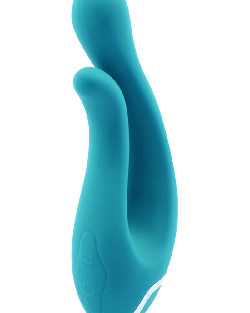 Luxe Ariella Vibrador doble de silicona azul de 6,5 pulgadas