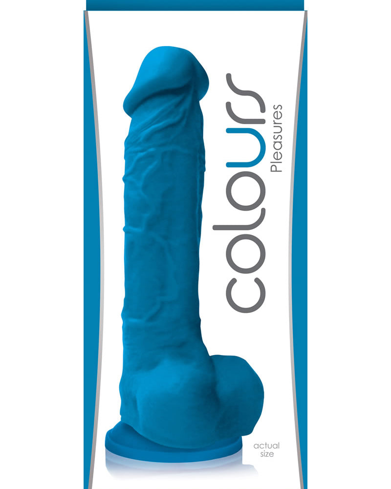 Colours Pleasures Realistic Silicone Dong Blue 8 Inch