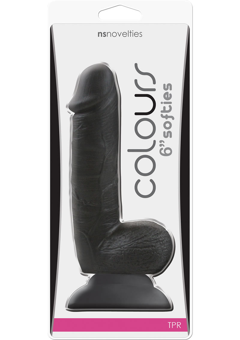 Colours Softies Realistic Dildo Black 6 Inch