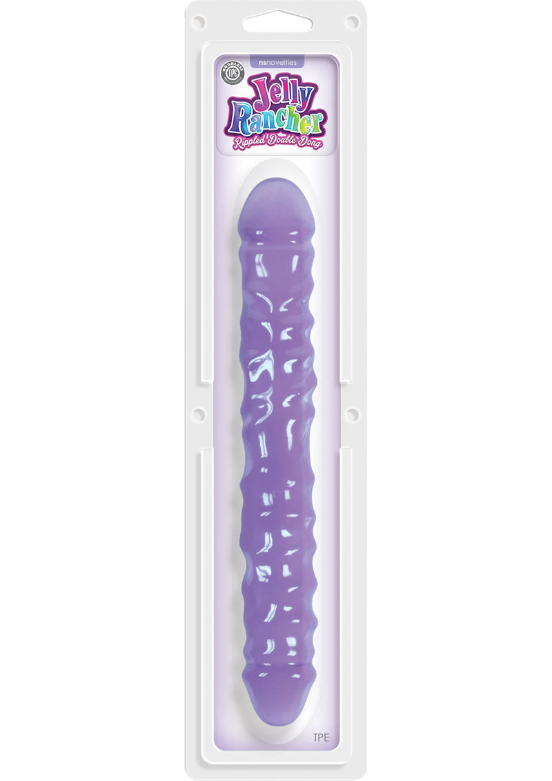 Jelly Rancher Rippled Double Dong Purple 12 Inch