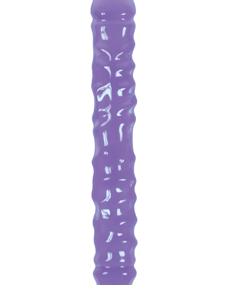 Jelly Rancher Rippled Double Dong Purple 12 Inch