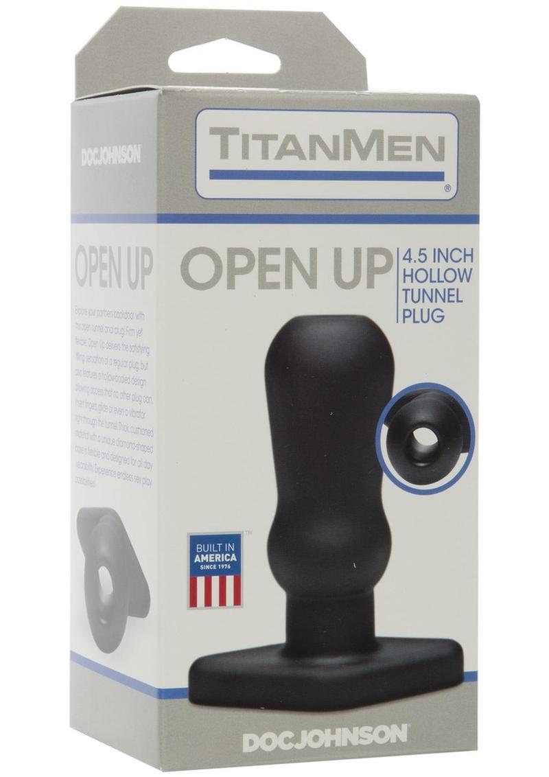 TitanMen Open Up Hollow Tunnel Anal Plug Black 4.5 Inch