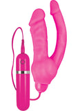 Intensifi Ali - Pene doble vibrador de silicona con 10 funciones, resistente al agua, color rosa