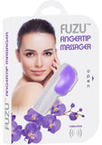 Masajeador de dedos Fuzu de silicona resistente al agua y color morado neón