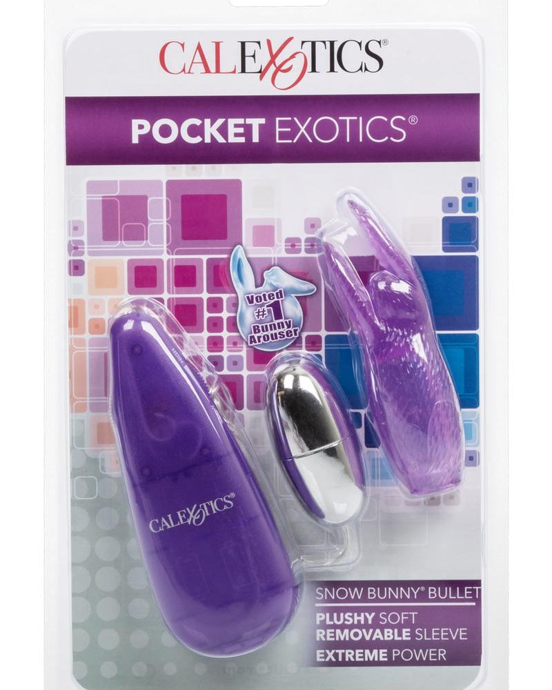 Conejito de nieve Pocket Exotics con forma de bala, color morado, 4 pulgadas