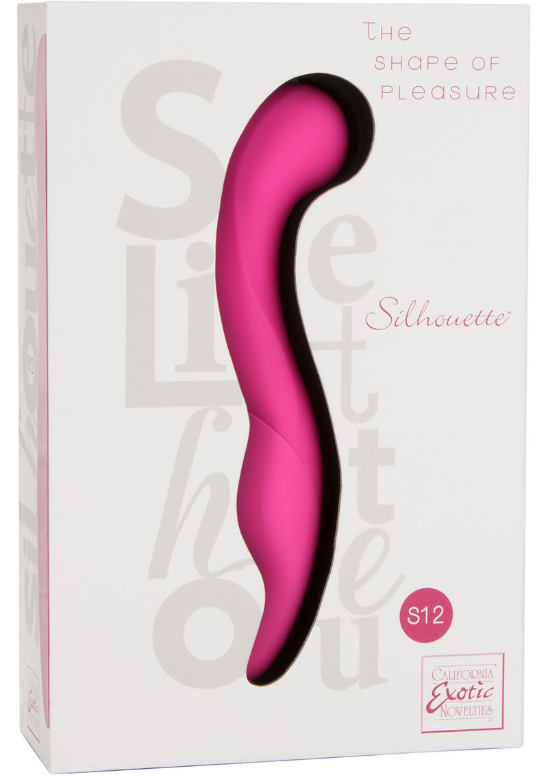 Masajeador de silicona recargable Silhouette S12, resistente al agua, color rosa, 4 pulgadas