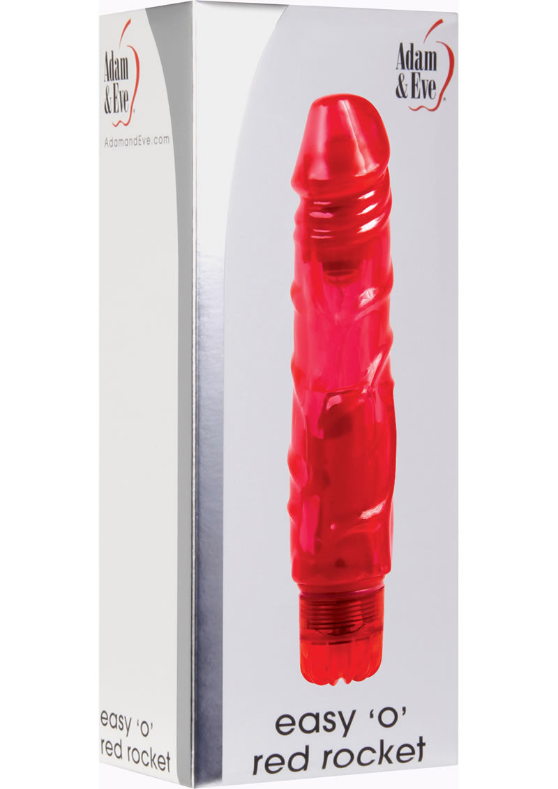 Adam and Eve - Easy O Red Rocket Vibrating Dildo Waterproof - Red