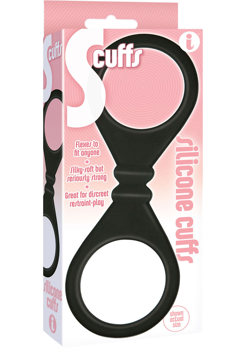 S Cuffs Silicone Handcuffs Black