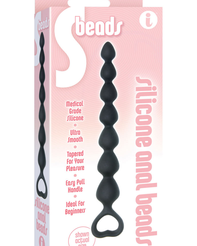 S Beads Silicone Anal Beads Black