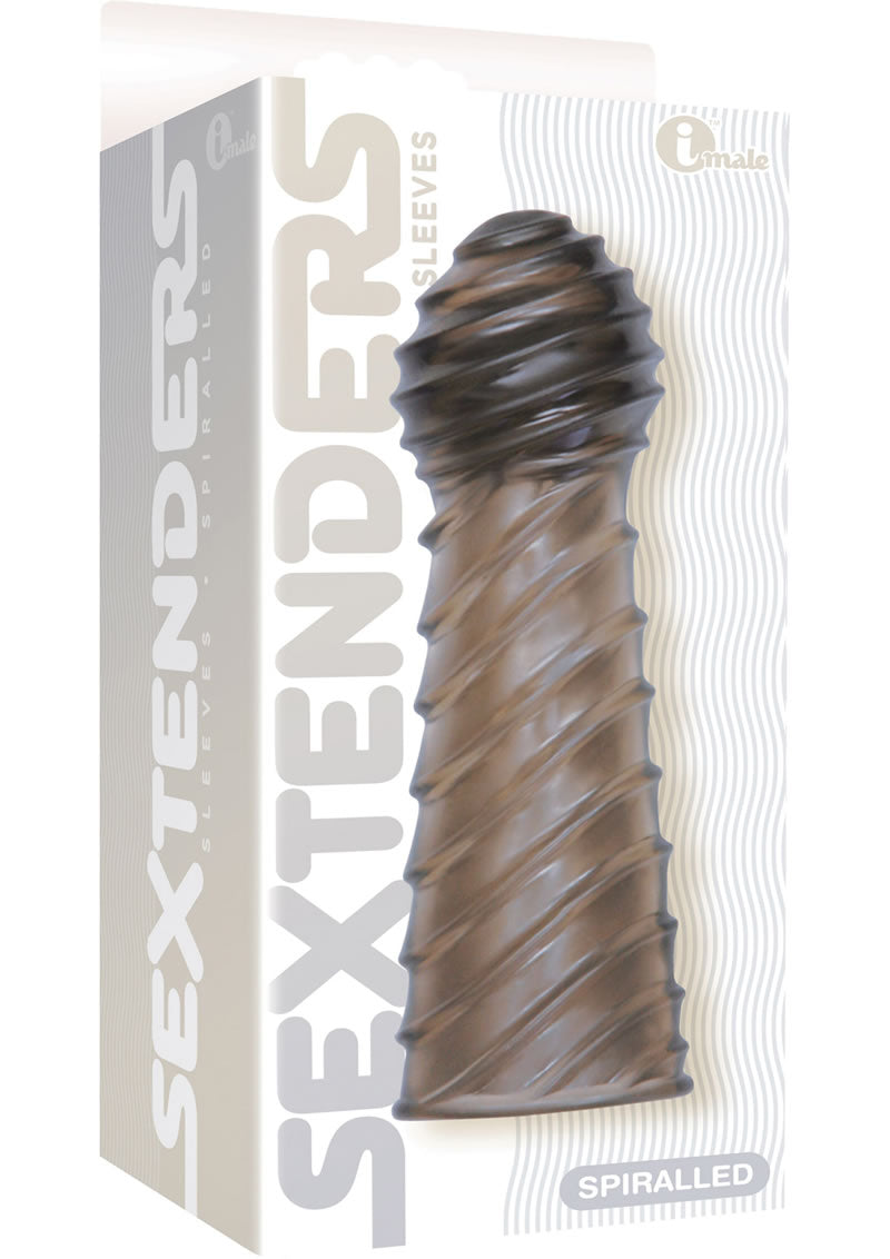 Imale Sextenders Spiralled Textured Sleeve Smokey Grey 5.5 Inch