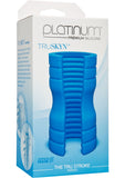 Platinum Premium Silicone Truskyn Tru Stroke Ribbed Stroker Masturbator Blue