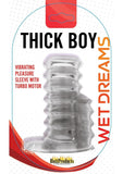 Funda de placer vibratoria Thick Boy con motor turbo, impermeable y transparente