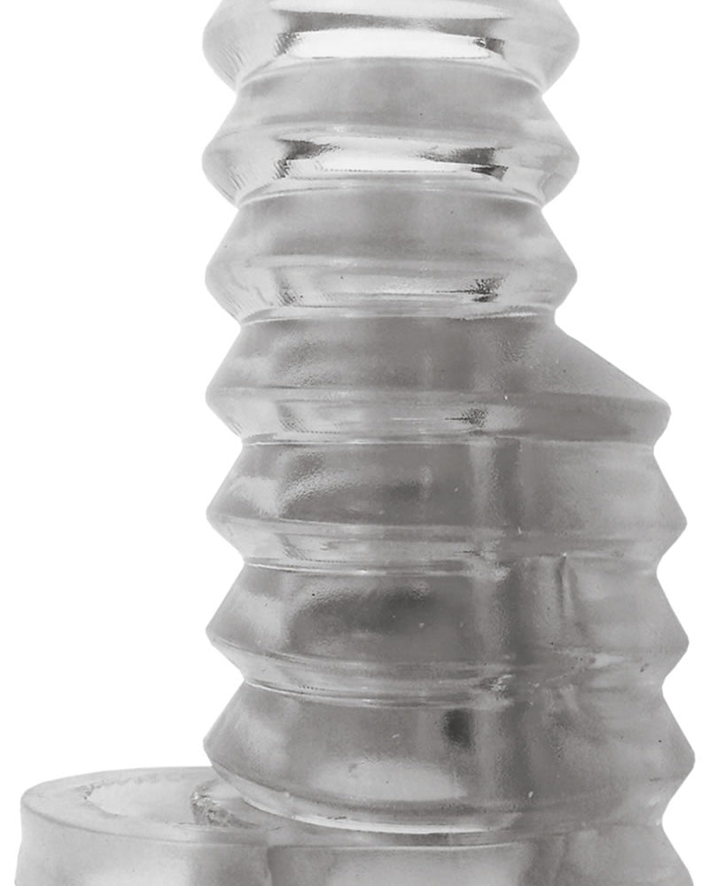 Funda de placer vibratoria Thick Boy con motor turbo, impermeable y transparente