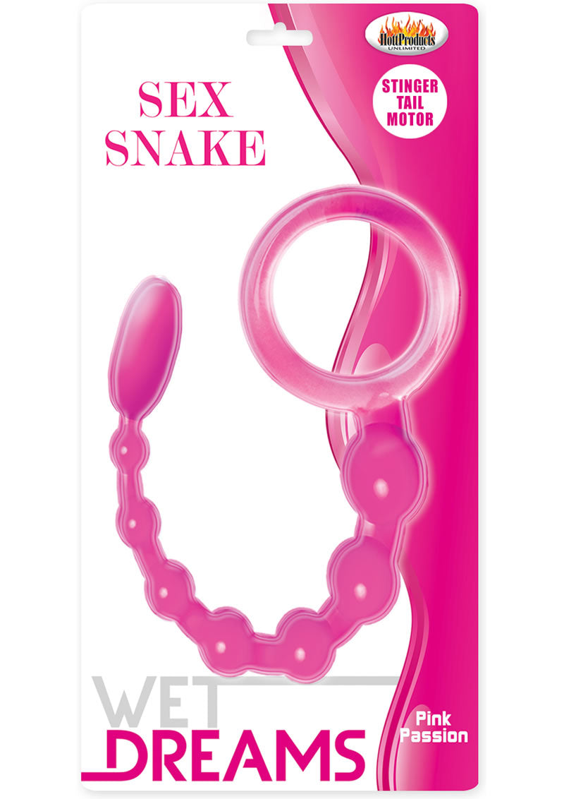 Cuentas anales vibratorias de silicona Wet Dreams Sex Snake Pink Passion