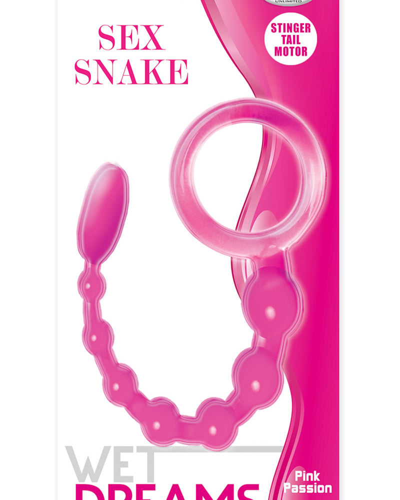 Wet Dreams Sex Snake Silicone Vibrating Anal Beads Pink Passion