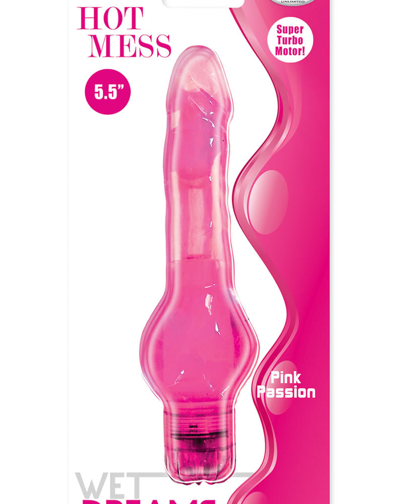 Wet Dreams Hot Mess Vibrating Dildo Pink Passion