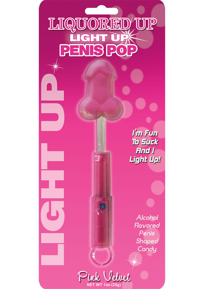 Piruleta Boobie Pop con luz de terciopelo rosa Liquored Up