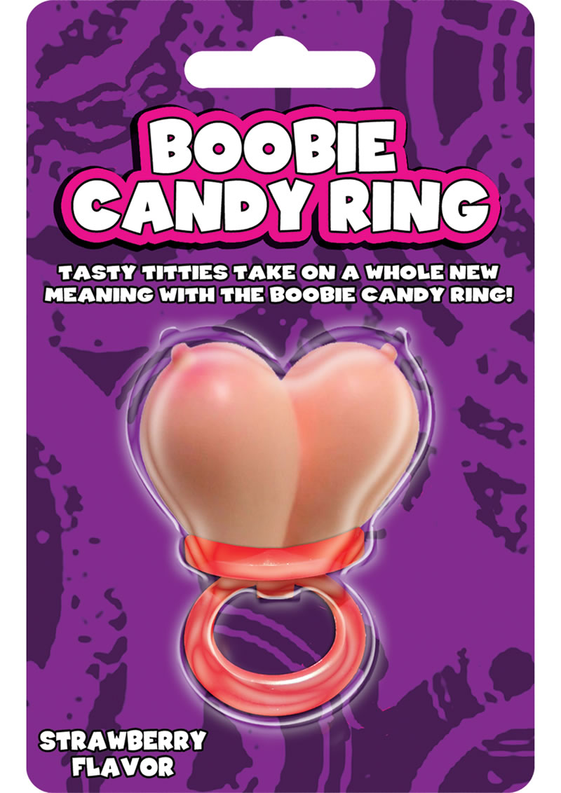 Anillo de caramelo Boobie con forma de fresa