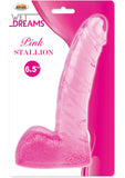 Consolador Wet Dreams Pink Stallion con bolas, color rosa, 6,5 pulgadas