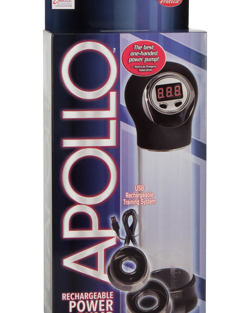 Apollo Rechargeable Power Penis Pump Clear 7.75 Inch
