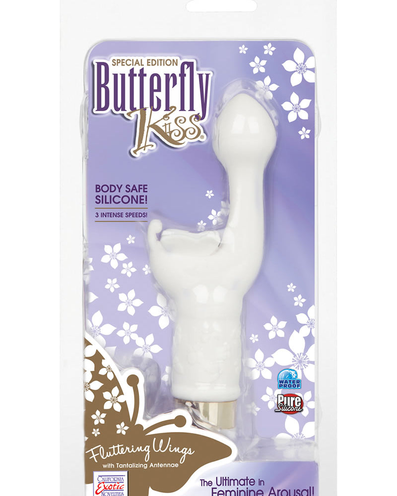 Vibrador de silicona Butterfly Kiss Edición especial color blanco