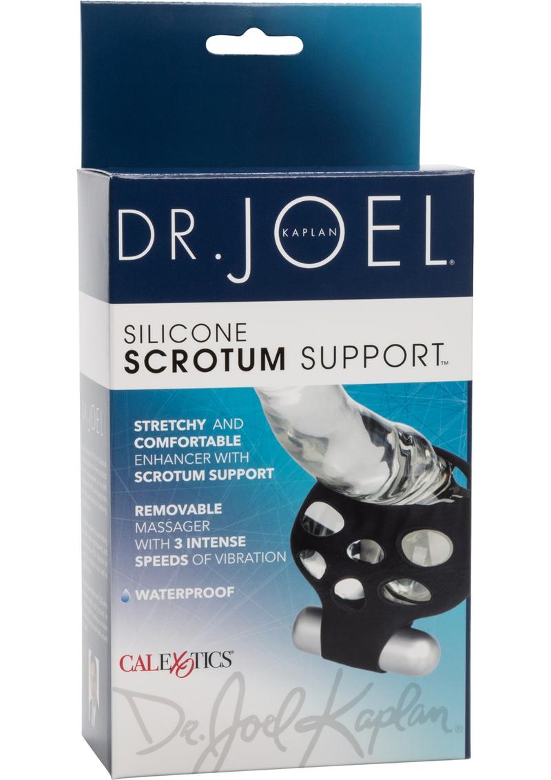 Soporte testicular Dr Joel Kaplan con bala vibradora de silicona resistente al agua color negro