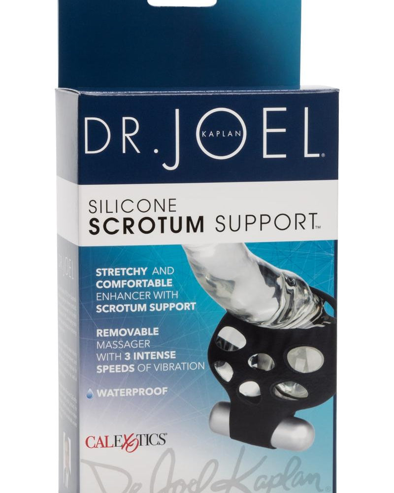 Soporte testicular Dr Joel Kaplan con bala vibradora de silicona resistente al agua color negro