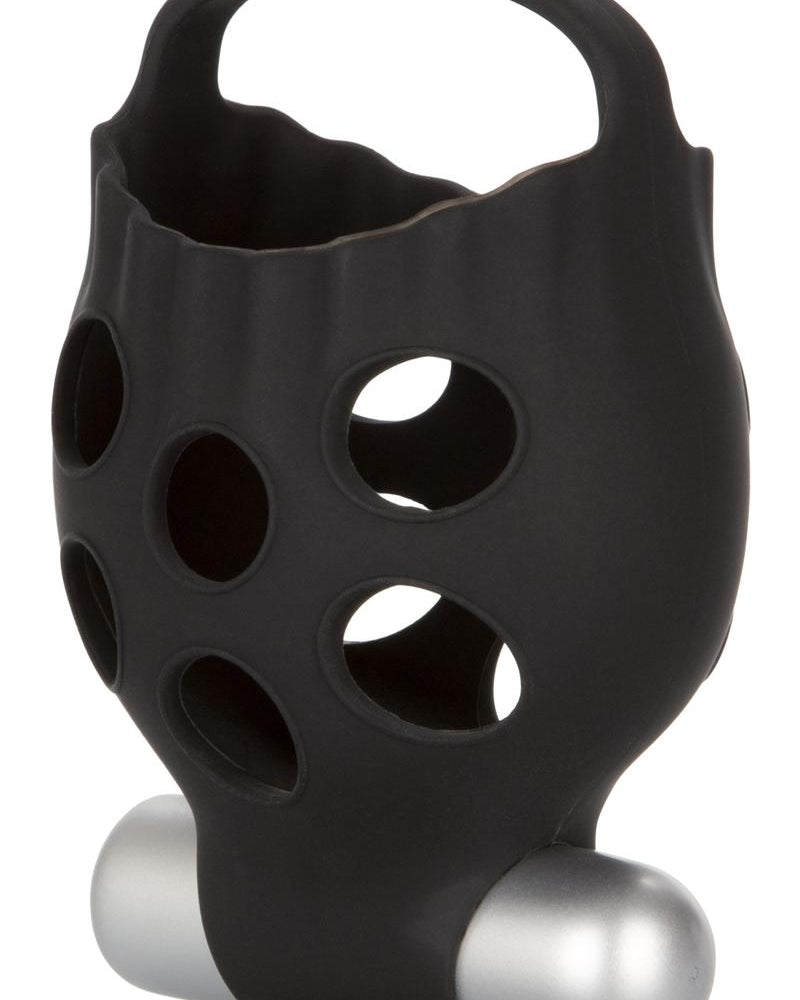 Soporte testicular Dr Joel Kaplan con bala vibradora de silicona resistente al agua color negro