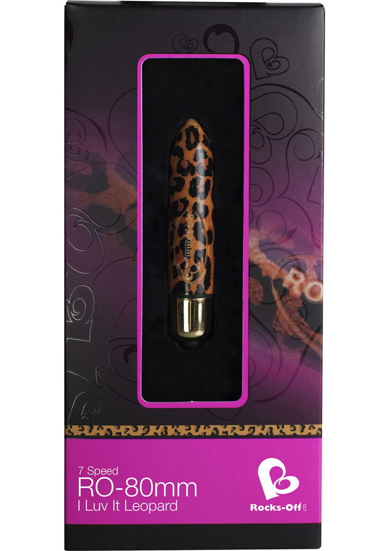 Ro-80mm 7 Speed Vibrating Bullet Waterproof Leopard Print 3 Inch