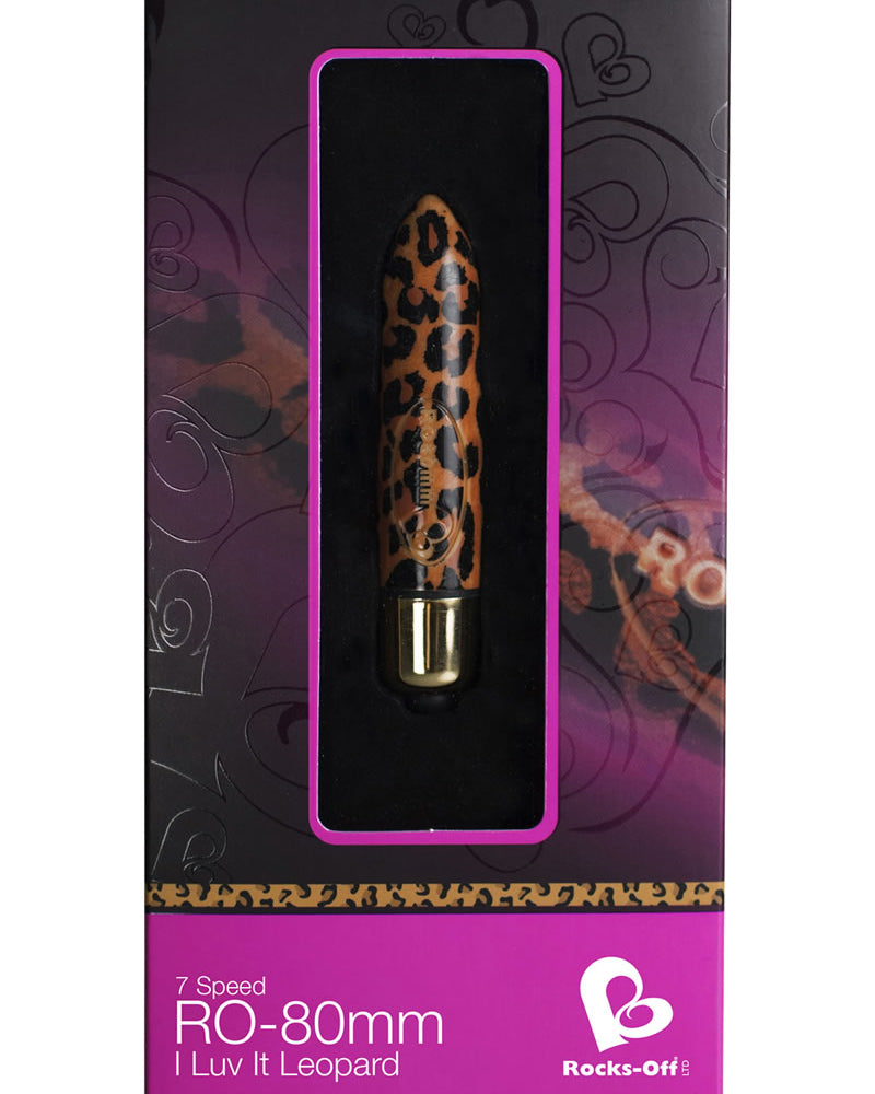 Bala vibradora Ro-80 mm de 7 velocidades, resistente al agua, con estampado de leopardo, 3 pulgadas