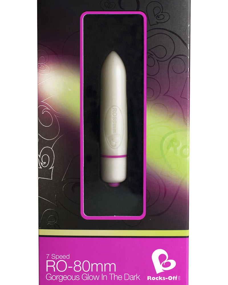 Bala vibradora Ro-80 mm de 7 velocidades, resistente al agua, que brilla en la oscuridad, 3 pulgadas