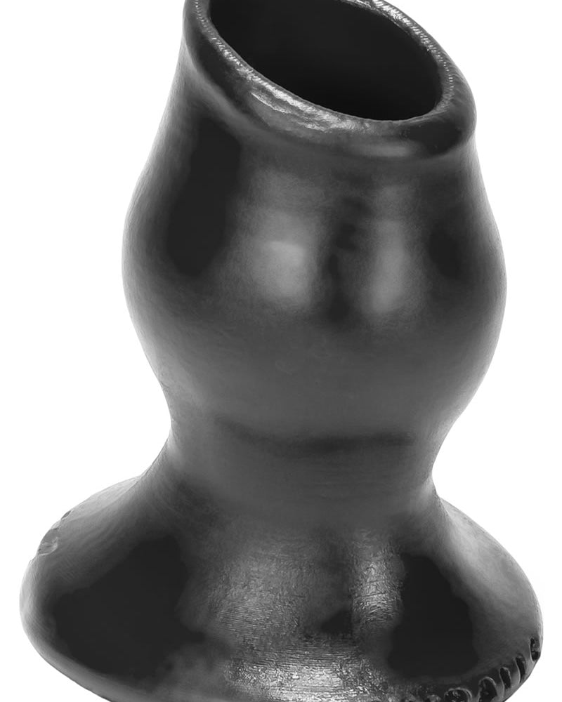 Pig Hole 1 Silicone Open Anal Plug Black Small