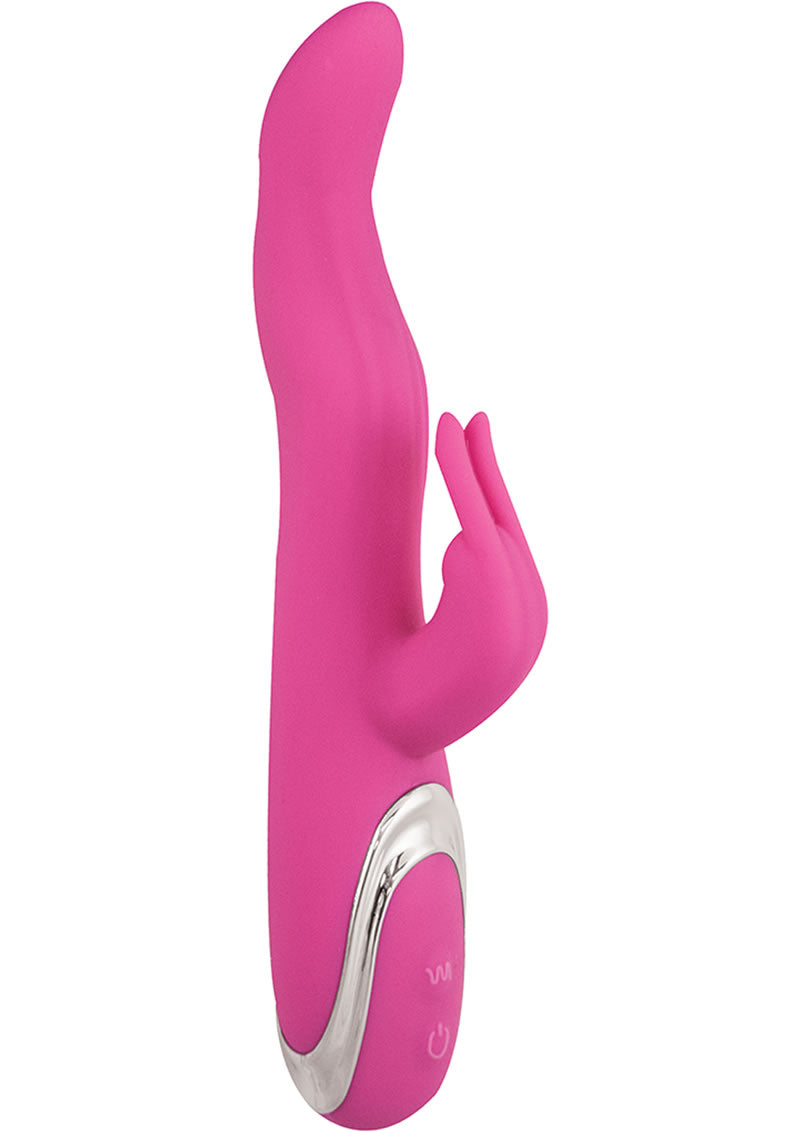 Surenda Bunny Teaser Vibrador de silicona rosa de 8,25 pulgadas