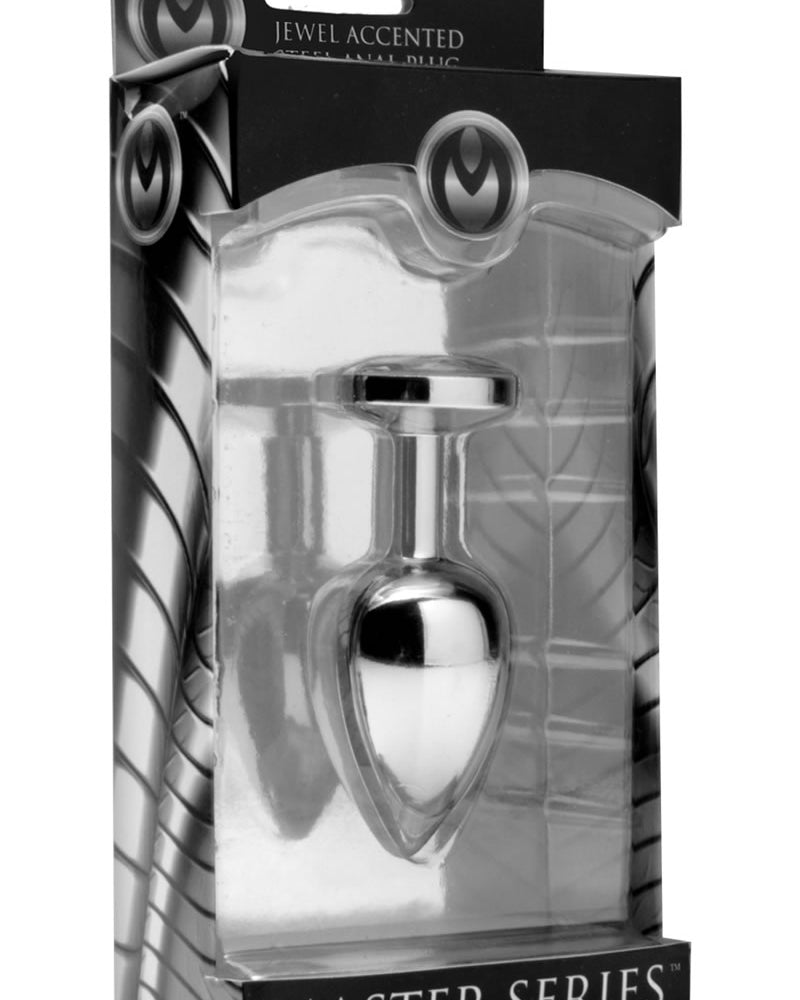 Tapón anal de acero cromado con detalles de joya de la serie Master