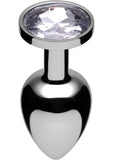 Master Series Jewel Accented Steel Anal Plug Chrome