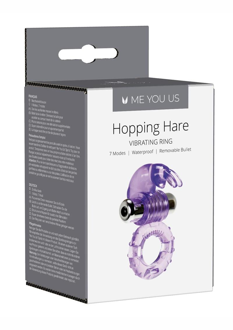 Anillo vibrador para el pene Linx Hopping Hare resistente al agua, morado