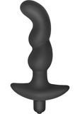 Tapón anal vibrador de silicona de ónix de la serie Master, color negro