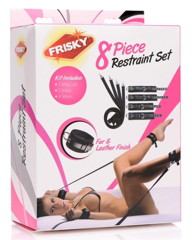Juego de sujeción Frisky de 8 piezas, color negro