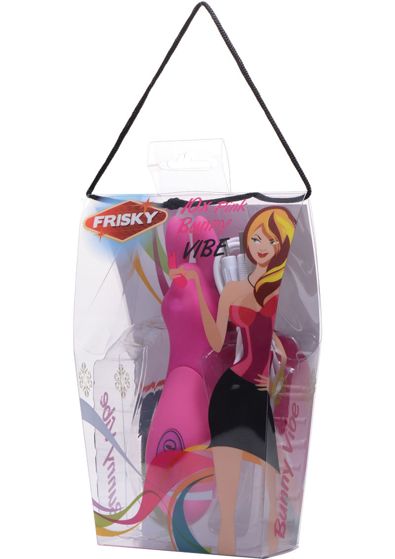 Masajeador vibratorio Frisky 10X de 6,5 pulgadas de largo x 1,25 pulgadas de ancho, color rosa