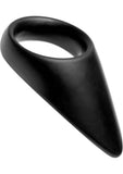 Anillo para el pene de silicona y estimulador Taint Teaser de 2 pulgadas de la serie Master, color negro, 4,75 pulgadas