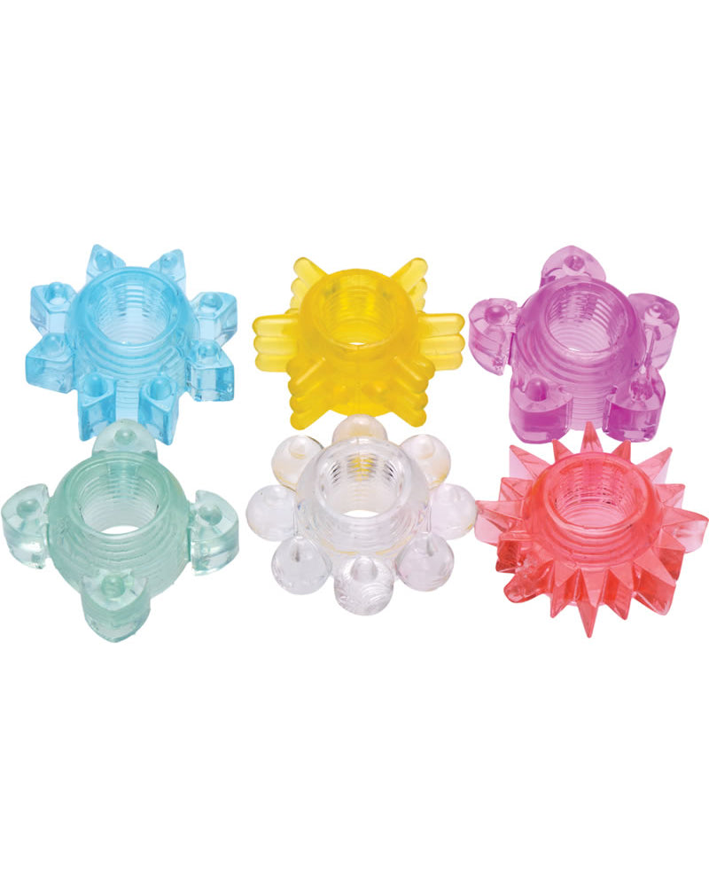 Frisky Enhance 6 Piece Cock Ring Set Assorted Colors