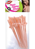 Frisky 10 Penis Straws  Flesh Tone