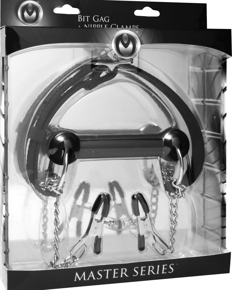 Master Series Equine Silicone Bit Gag Nip Clamps Black